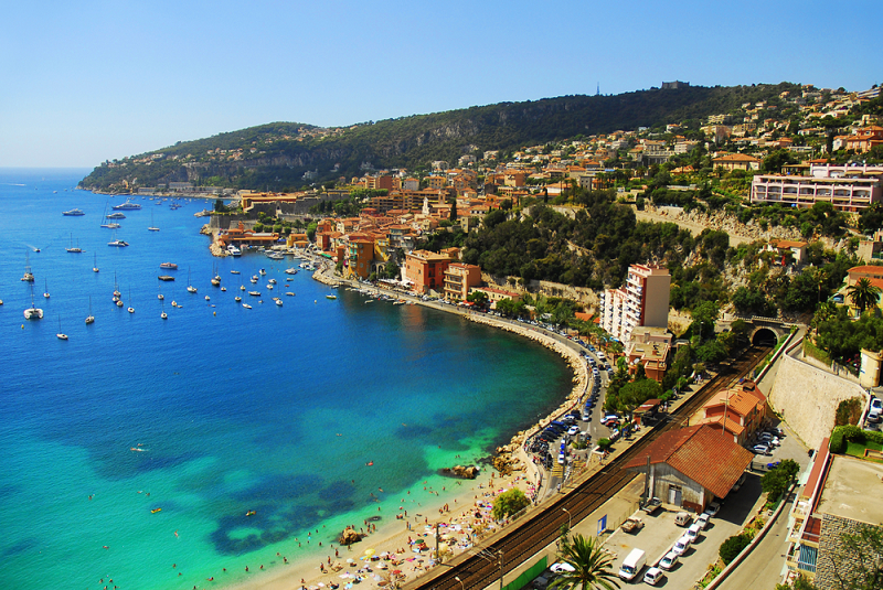 Train Station in Villefranche Sur Mer, Nice, France